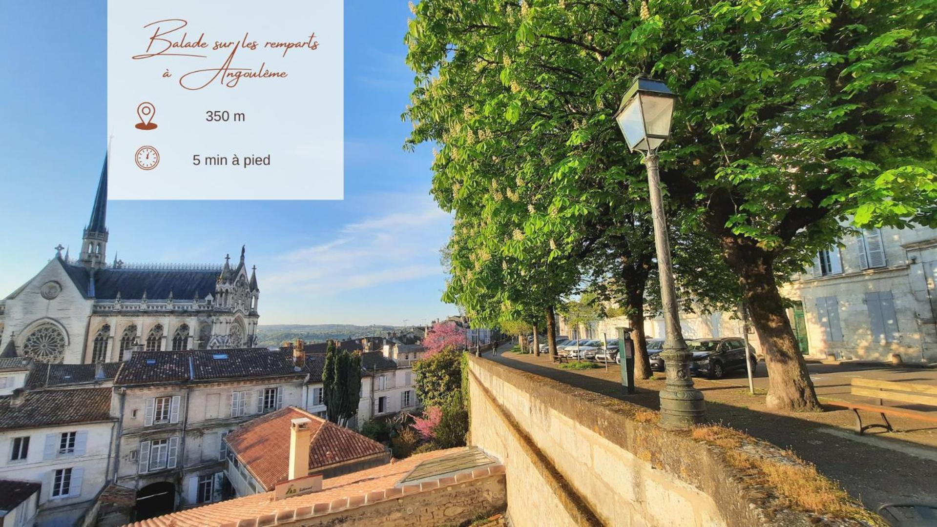 Face A L'Hotel De Ville Grand Et Lumineux Appartement アングレーム エクステリア 写真